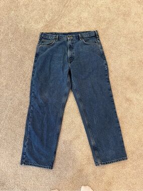 Carhartt Men's Straight Leg Denim Jeans in Dark Blue
